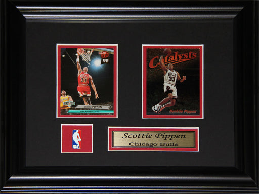 Scottie Pippen Chicago Bulls 2 Card Basketball Memorabilia Collector Frame