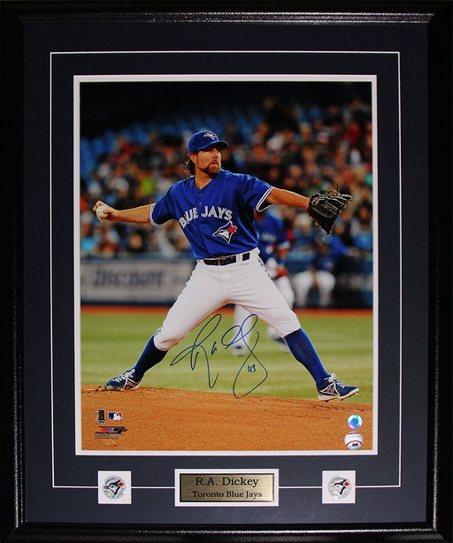 R.A. Dickey Toronto Blue Jays Signed 16x20 Baseball Collector Frame