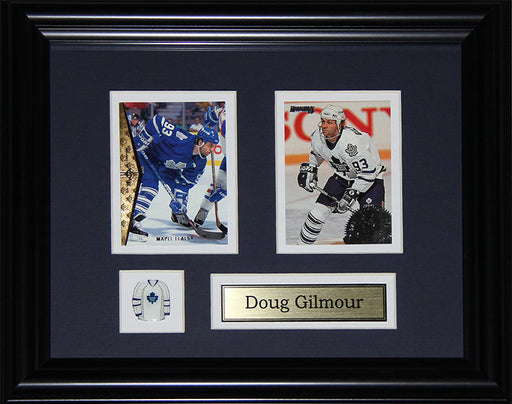 Doug Gilmour Toronto Maple Leafs 2 Card Hockey Memorabilia Collector Frame