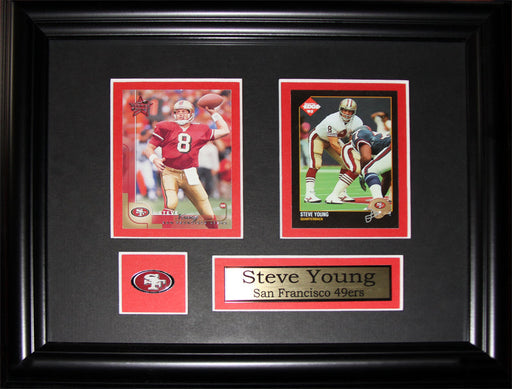 Steve Young San Francisco 49ers 2 Card Football Memorabilia Collector Frame