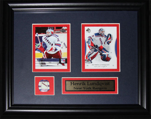Henrik Lundqvist New York Rangers 2 Card Hockey Memorabilia Collector Frame