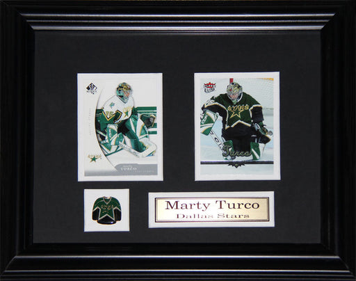 Marty Turco Dallas Stars 2 Card Hockey Memorabilia Collector Frame