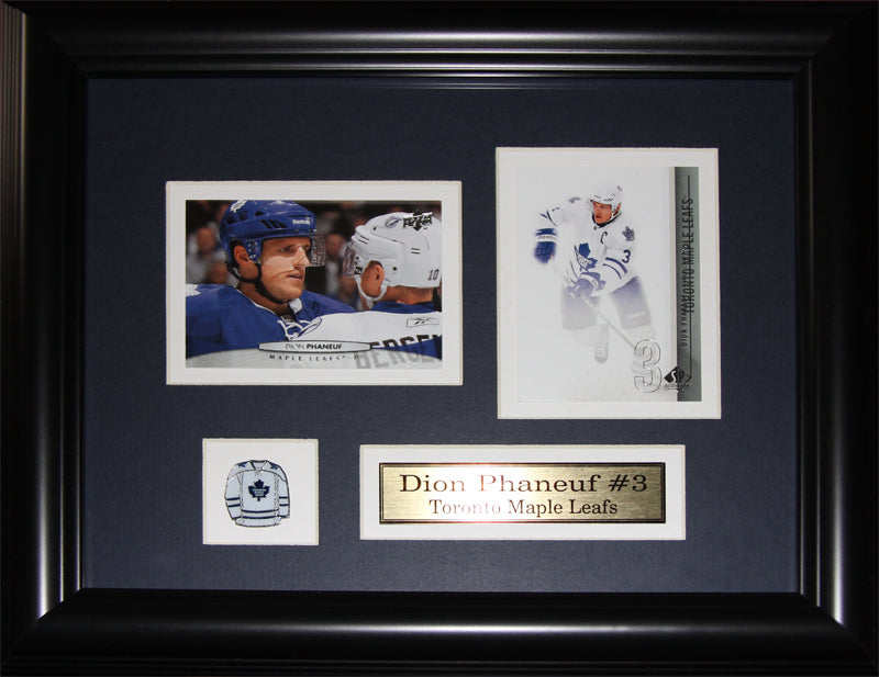 Dion Phaneuf Toronto Maple Leafs 2 Card Hockey Memorabilia Collector Frame