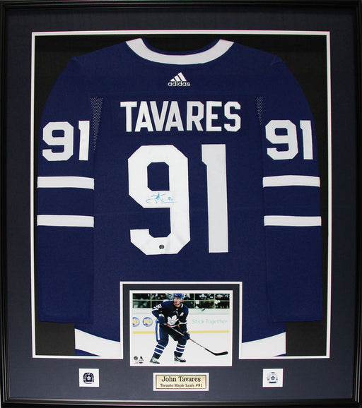 John Tavares Toronto Maple Leafs Signed Jersey Hockey Collector Frame (blue)