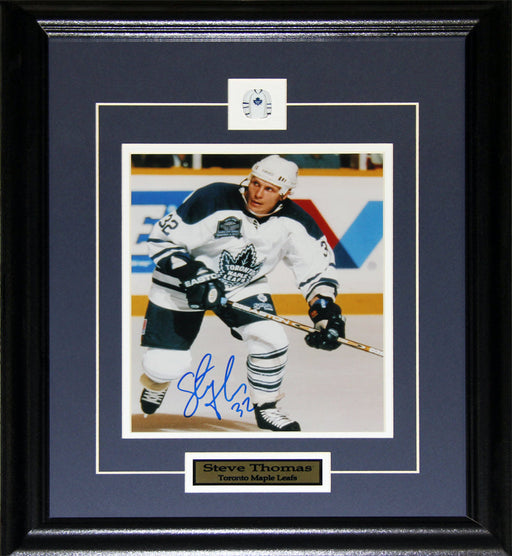 Steve Thomas Toronto Maple Leafs Signed 8x10 Hockey Collector Frame