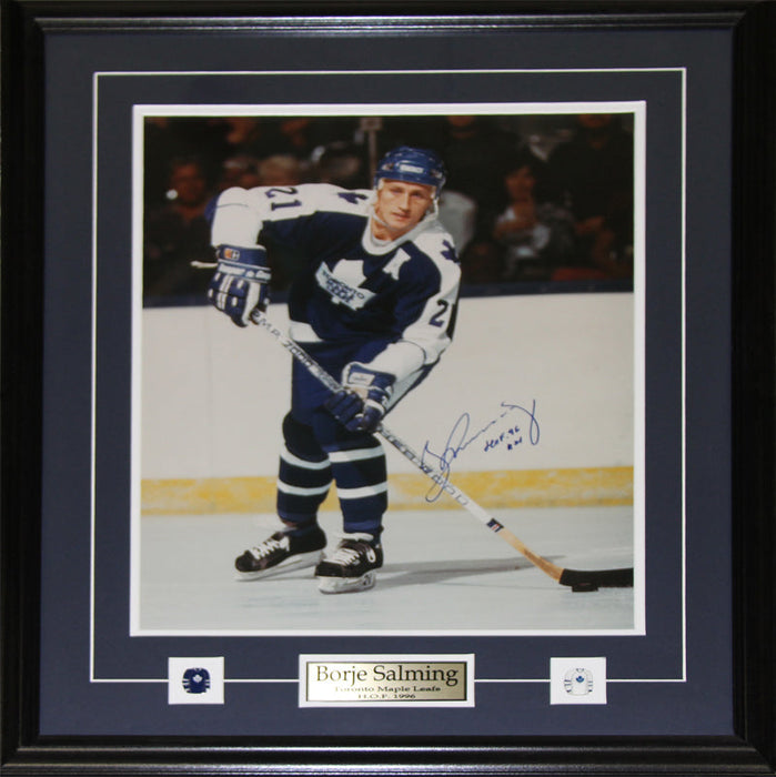 Borje Salming Toronto Maple Leafs Signed 16x20 Hockey Collector Frame