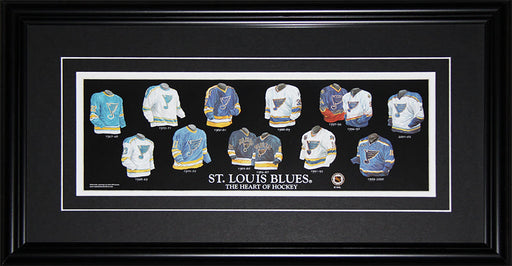 St. Louis Blues Jersey Evolution Hockey Memorabilia Collector Frame