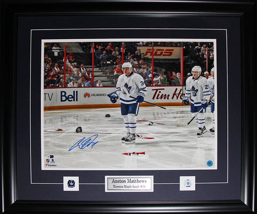 Auston Matthews Toronto Maple Leafs Signed 16x20 Hockey Collector Frame