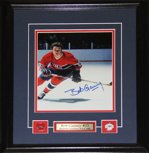 Bob Gainey Montreal Canadiens Signed 8x10 Hockey Memorabilia Collector Frame
