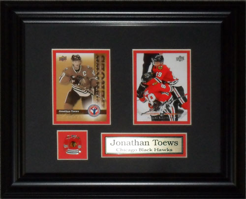 Jonathan Toews Chicago Blackhawks 2 Card Hockey Memorabilia Collector Frame