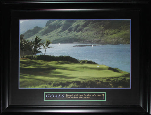 Goals Golf Course Green Motivational Poster Memorabilia Collector Frame