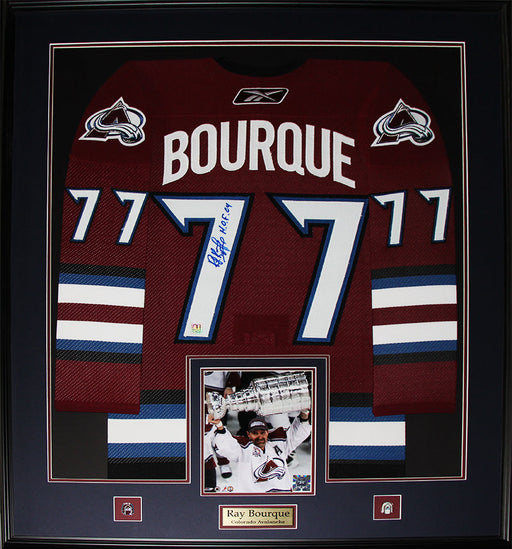Ray Bourque Colorado Avalanche Signed Jersey Hockey Collector Frame