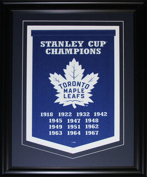 Toronto Maple Leafs Stanley Cup Champions Felt Banner Hockey Sports Memorabilia Collector Frame