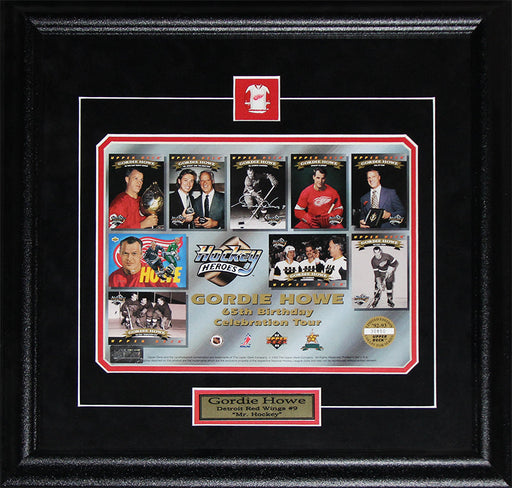 Gordie Howe Detroit Red Wings Career Upper Deck Collage Signed 8x10 Hockey Frame