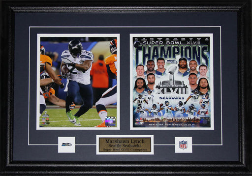 Marshawn Lynch Seattle Seahawks Superbowl XLVIII 2 Photo Football Frame