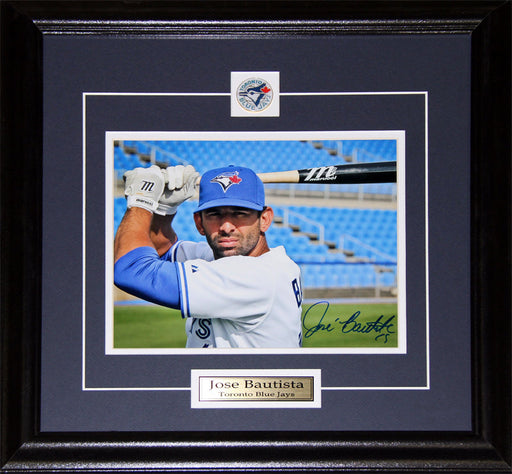 Jose Bautista Toronto Blue Jays Signed 8x10 Baseball Collector Frame