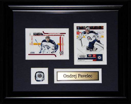 Ondrej Pavelec Winnipeg Jets 2 Card Hockey Memorabilia Collector Frame