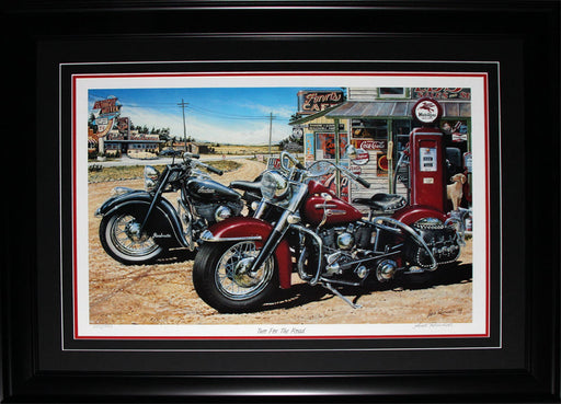 Two For the Road by Lance Russwurm Harley Davidson Indian Motorcycle Art Print Frame
