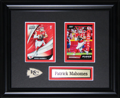 Patrick Mahomes Kansas City Cheifs Football Collector Memorabilia 2 Card Frame