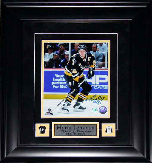 Mario Lemieux Pittsburgh Penguins Signed 8x10 Hockey Collector Frame