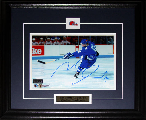 Michel Goulet Quebec Nordiques Signed 8x10 Hockey Collector Frame