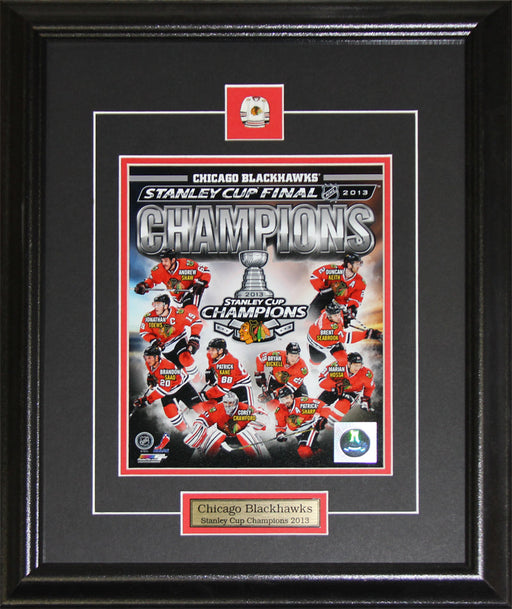 2013 Chicago Blackhawks Stanley Cup Compilation 8x10 Hockey Collector Frame
