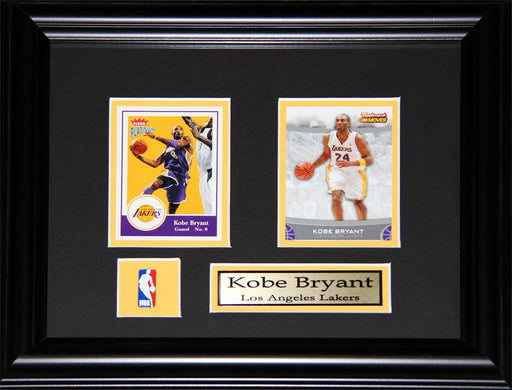 Kobe Bryant Los Angeles Lakers 2 Card Basketball Memorabilia Collector Frame