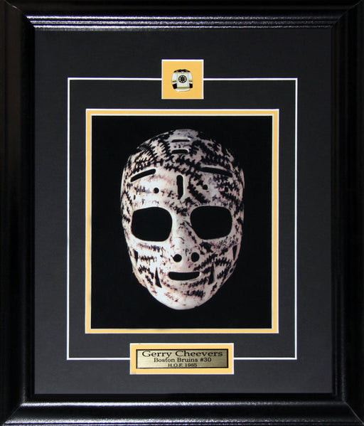 Gerry Cheevers Boston Bruins goalie mask 8x10 Hockey Collector Frame