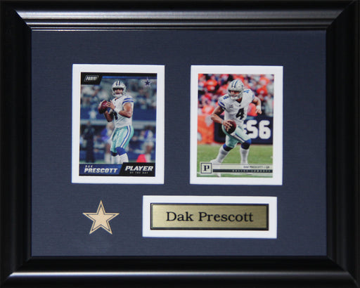 Dak Prescott Dallas Cowboys Football Memorabilia Collector 2 Card Frame