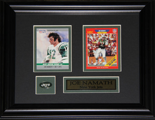 Joe Namath New York Jets 2 Card Football Memorabilia Collector Frame