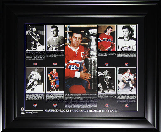 Maurice Richard Montreal Canadiens 16x20 compilation Hockey Collector Frame