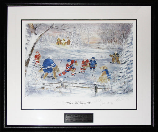 When We Were Six Print Signed by Richard Cheevers Bower Pilote Ullman Howell Hockey Frame