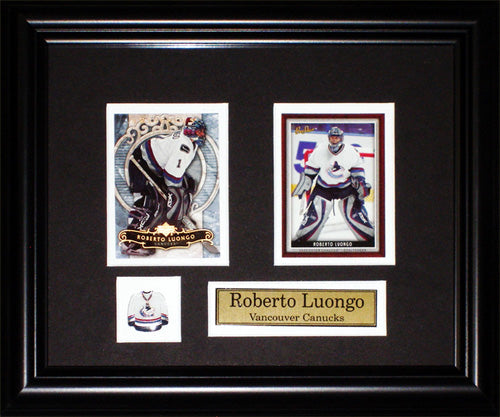 Roberto Luongo Vancouver Canucks 2 Card Hockey Memorabilia Collector Frame