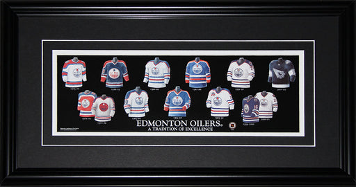 Edmonton Oilers Jersey Evolution Hockey Memorabilia Collector Frame