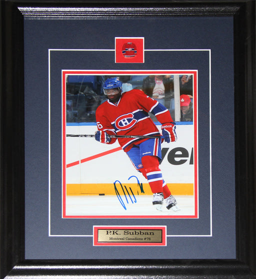 PK Subban Montreal Canadiens Signed 8x10 Hockey Memorabilia Collector Frame
