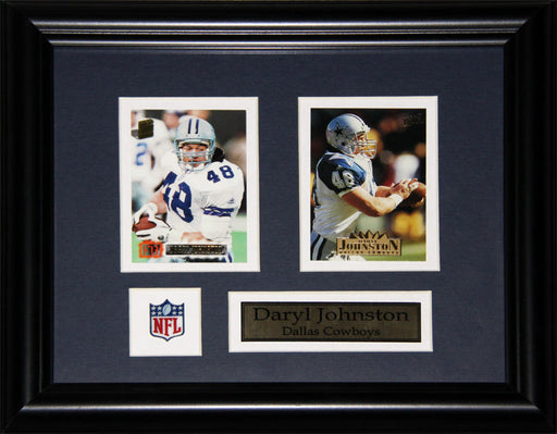 Daryl Johnston Dallas Cowboys 2 Card Football Memorabilia Collector Frame