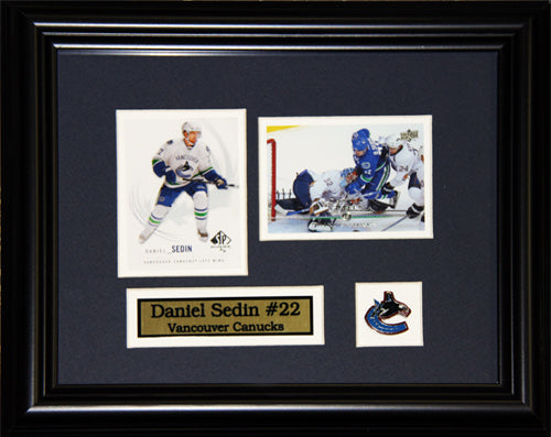 Daniel Sedin Vancouver Canucks 2 Card Hockey Memorabilia Collector Frame