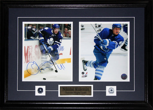 Nikolai Kulemin Toronto Maple Leafs Signed 2 Photo Hockey Collector Frame