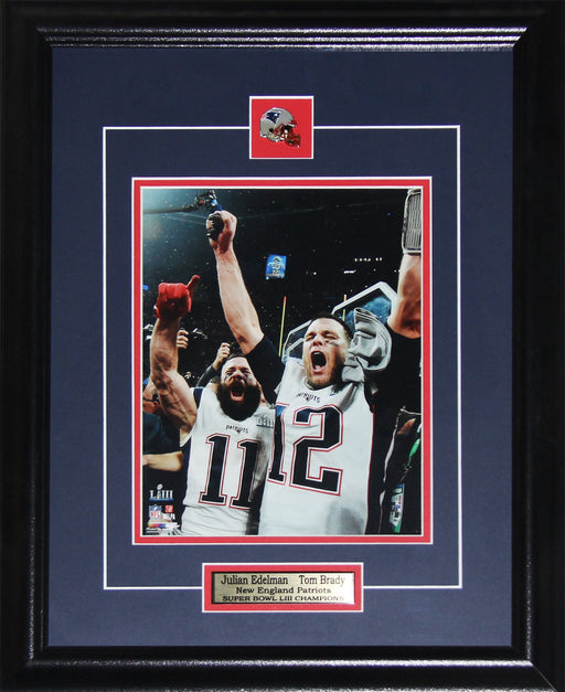 Julian Edelman & Tom Brady Superbowl LIII Champions Football Collector 8x10 frame