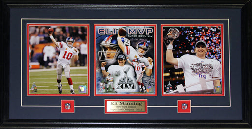 Eli Manning Superbowl XLII New York Giants MVP 3 Photograph Football Frame