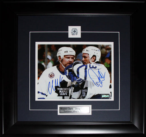 Doug Gilmour & Wendel Clark Toronto Maple Leafs Signed 8x10 Hockey Frame