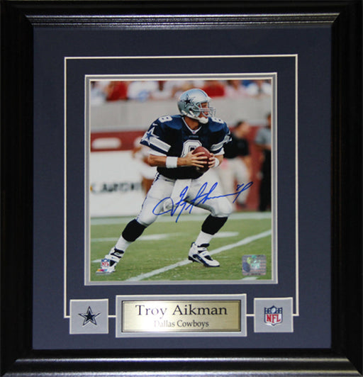 Troy Aikman Dallas Cowboys Signed 8x10 Football Memorabilia Collector Frame