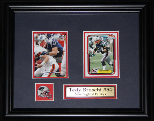 Tedy Bruschi New England Patriots 2 Card Football Collector Frame