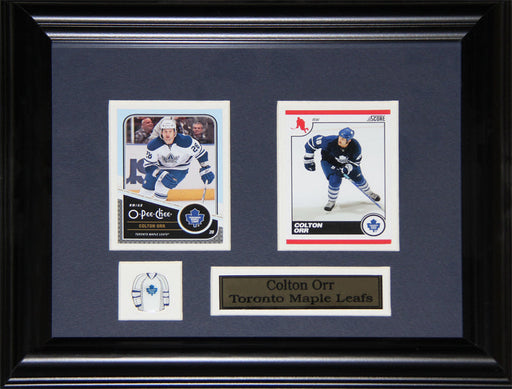 Colton Orr Toronto Maple Leafs 2 Card Hockey Memorabilia Collector Frame