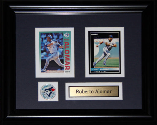 Roberto Alomar Toronto Blue Jays 2 Card Baseball Memorabilia Collector Frame