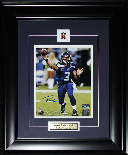 Russell Wilson Seattle Seahawks Signed 8x10 Football Collector Frame