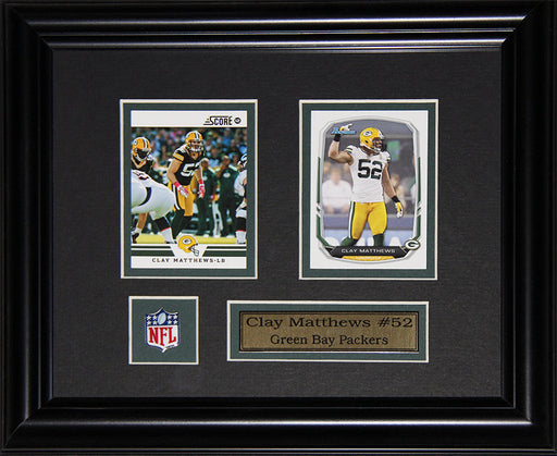 Clay Matthews Green Bay Packers 2 Card Football Memorabilia Collector Frame