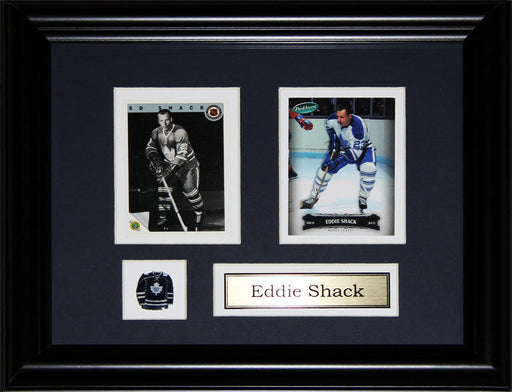 Eddie Shack Toronto Maple Leafs 2 Card Hockey Memorabilia Collector Frame