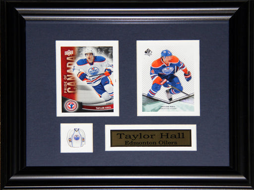 Taylor Hall Edmonton Oilers 2 Card Hockey Memorabilia Collector Frame