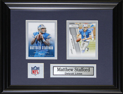 Matthew Stafford Detroit Lions 2 Card Football Memorabilia Collector Frame